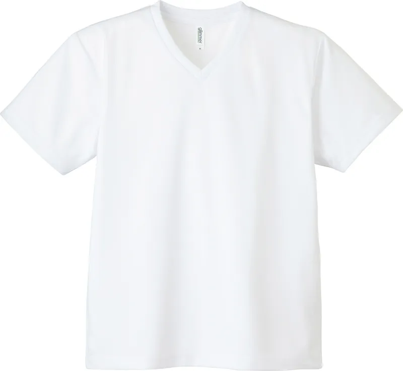 glimmer 4.4oz ドライVネックTシャツ（00337-AVT）ホワイト