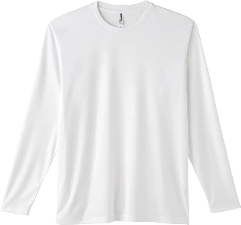glimmer 3.5oz インターロック ドライ長袖Tシャツ（00352-AIL）ホワイト